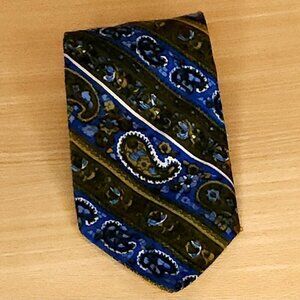 Sears The Men's Store Vintage Green Blue Paisley Tie